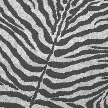 Close-up of Dalyn Akina AK1 Flannel Washable Area Rug featuring a gray and white zebra stripe pattern.