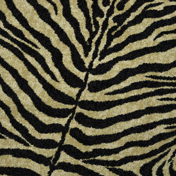 Close-up of the Dalyn Akina AK1 Gold Washable Area Rug featuring a bold black and gold zebra stripe pattern.