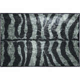 Dalyn Machine Akina AK1 Midnight Washable Area Rug with a bold black and taupe zebra stripe design. Casual style.