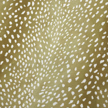 Close-up of Dalyn Machine Akina AK3 Gold Washable Area Rug with a gold and white spotted pattern.