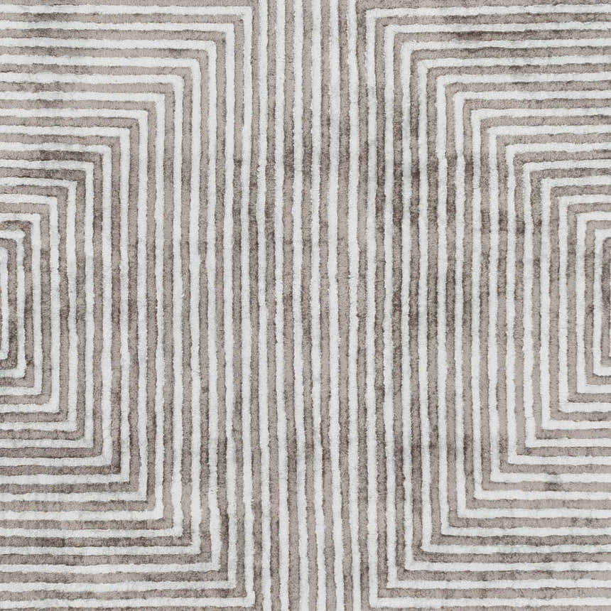 Sample Quartz Patterned Sheen Gray/Green Viscose Rug