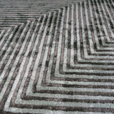 Quartz Patterned Sheen Gray/Green Viscose Rug