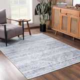 Barny Gray Blue Washable Rug