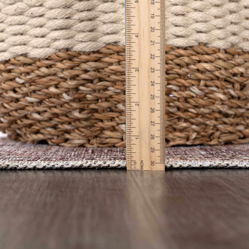 Barny Tan Flat Pile Washable Area Rug