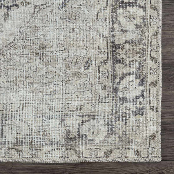 Sample Haile Cream & Green Washable Area Rug