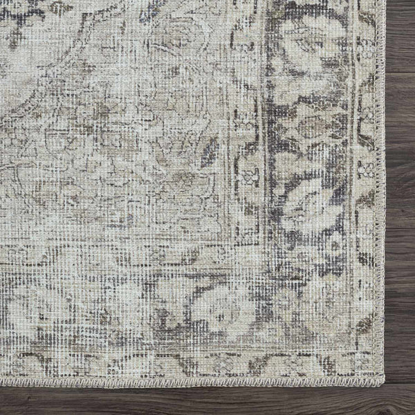 Sample Haile Cream & Green Washable Area Rug