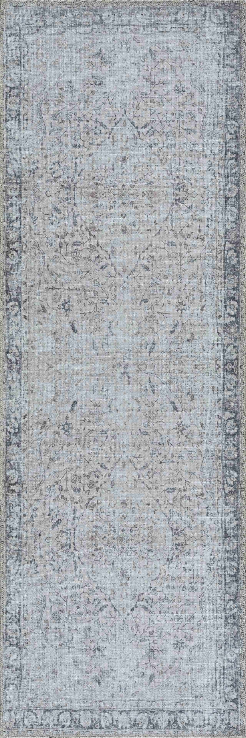 Haile Green & Pink Washable Area Rug