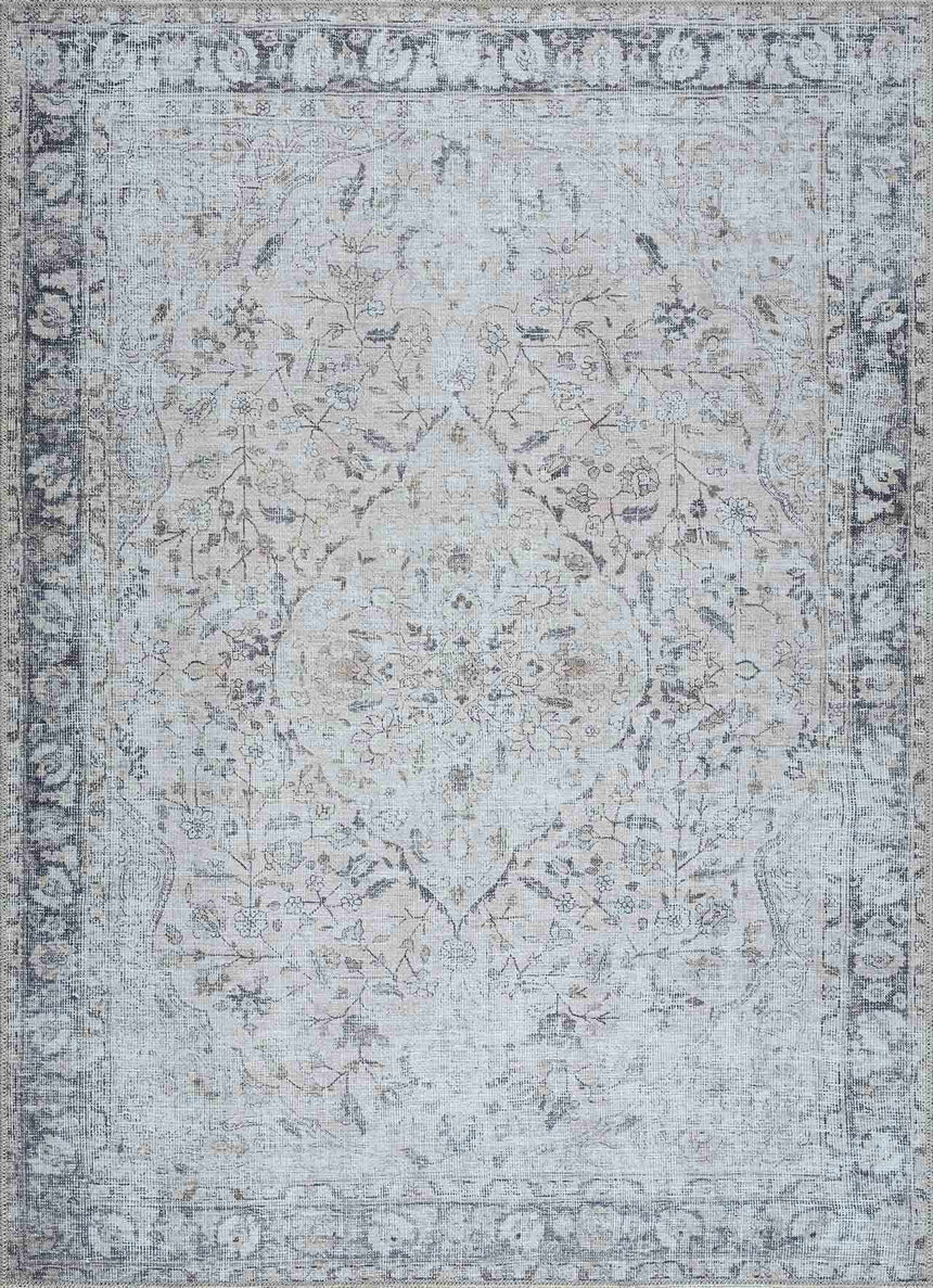 Haile Green & Pink Washable Area Rug