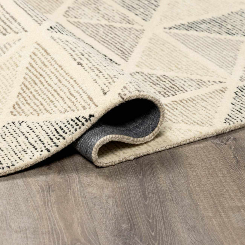 Anadarko Cream Triangles Wool Rug