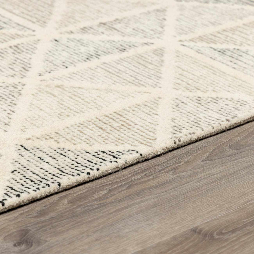 Anadarko Cream Triangles Wool Rug