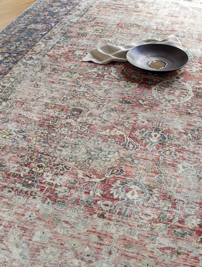 Rust Anahawan Distressed Washable Area Rug - Clearance – Boutique Rugs