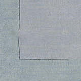 Sample Arkabutla Solid Blue Bordered Wool Rug