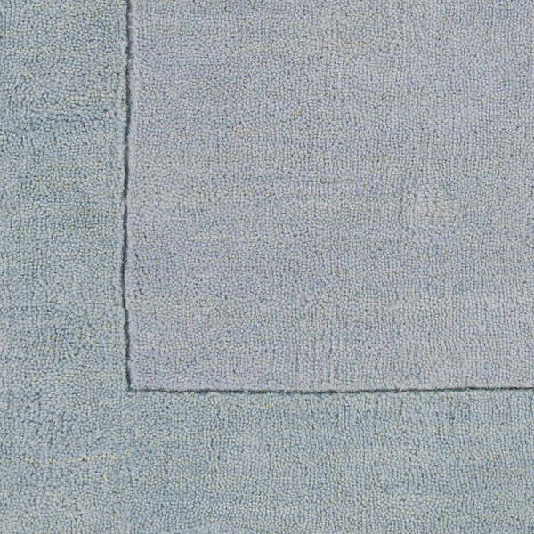 Sample Arkabutla Solid Blue Bordered Wool Rug