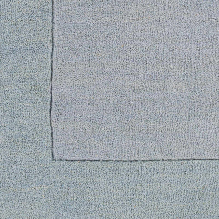 Sample Arkabutla Solid Blue Bordered Wool Rug