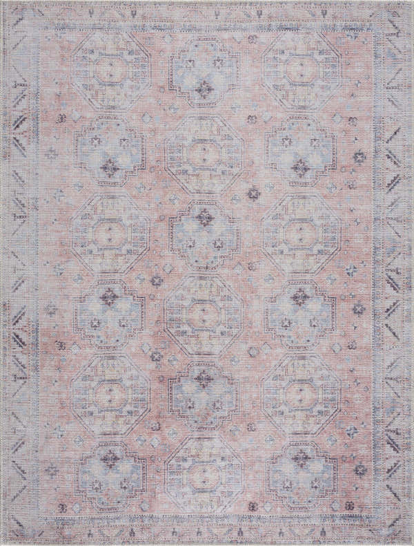 Carrabelle Peach Washable Area Rug