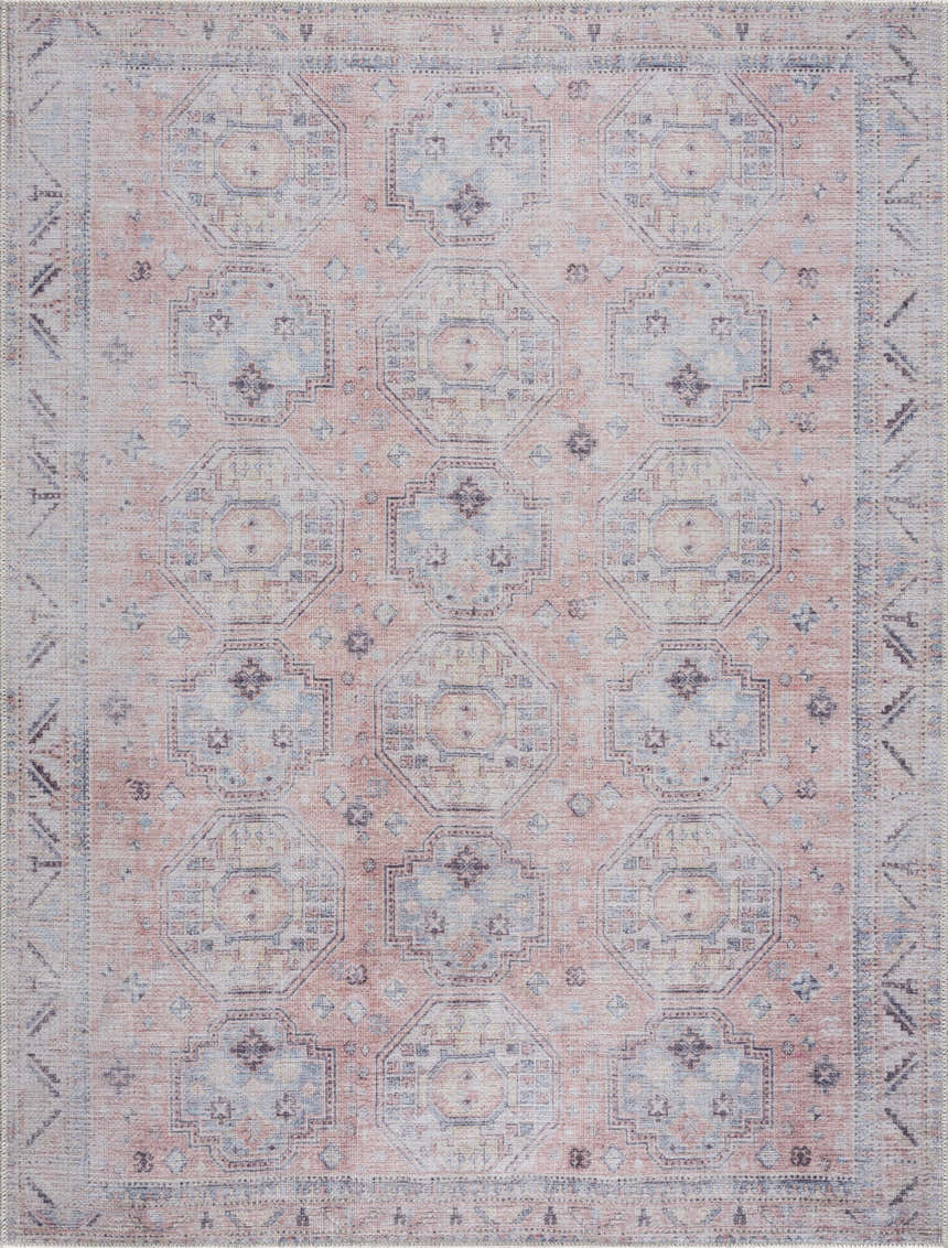 Carrabelle Peach Washable Area Rug