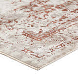 Close-up of the Dalyn Antalya AY2 Paprika Area Rug showing its traditional paprika and tan floral pattern and soft texture.