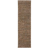 Close-up of the hand-loomed Dalyn Abruzzo AZ1 Chocolate Area Rug. Features brown, chestnut, ivory, and taupe tones.