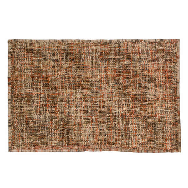 Close-up of the hand-loomed Dalyn Abruzzo AZ1 Spice Area Rug. Casual style with beige, brown, ivory and paprika colors.
