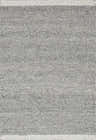 Close-up of the hand woven Basiao Area Rug. Charcoal, cream, and gray wool and cotton blend. Contemporary style. Design-Rectangle