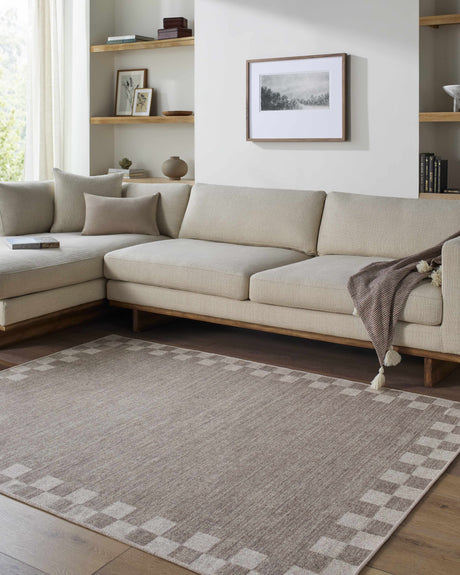 Bardot Checkered Borders Washable Area Rug