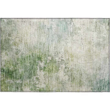 Close-up of Dalyn Luxury Bresca BC2 Aloe Washable Area Rug. Green, beige, and muted sage colors with a farmhouse style.