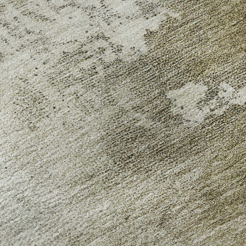 Close-up of the Dalyn Luxury Indoor/Outdoor Bresca BC2 Wheat Washable Area Rug. Neutral beige, tan, and ivory tones.