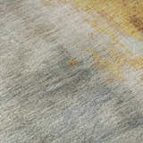 Close-up of the Dalyn Luxury Bresca BC4 Linen Washable Area Rug's beige, gold, and ivory textured design.
