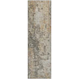 Close-up of Dalyn Luxury Bresca BC5 Terracotta Washable Area Rug. Beige, burnt orange, and dark brown abstract pattern.