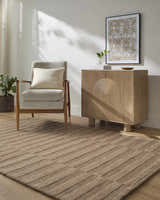 Made to Order Custom Size Idaho Broken-Striped Brown Area Rug | Our PNW Home X Livabliss