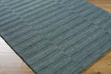 Made to Order Custom Size Idaho Broken-Stiped Petrol Blue Area Rug | Our PNW Home X Livabliss