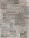 Close-up of the Anaisa Ivory Luxe Thick Area Rug. Contemporary design in ivory, tan, sage, and gray tones. Design-Rectangle-537