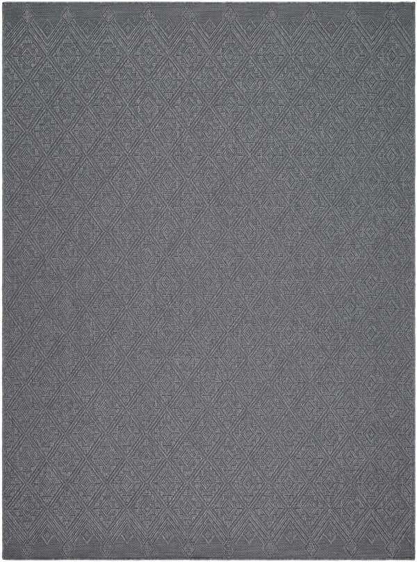 Close-up of the Bandit Gray Area Rug showcasing its diamond pattern and woven texture. Design-Rectangle-537