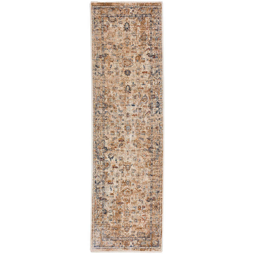 Dalyn Bergama BE4 Ivory Area Rug with beige, chestnut, blue, and paprika traditional pattern.