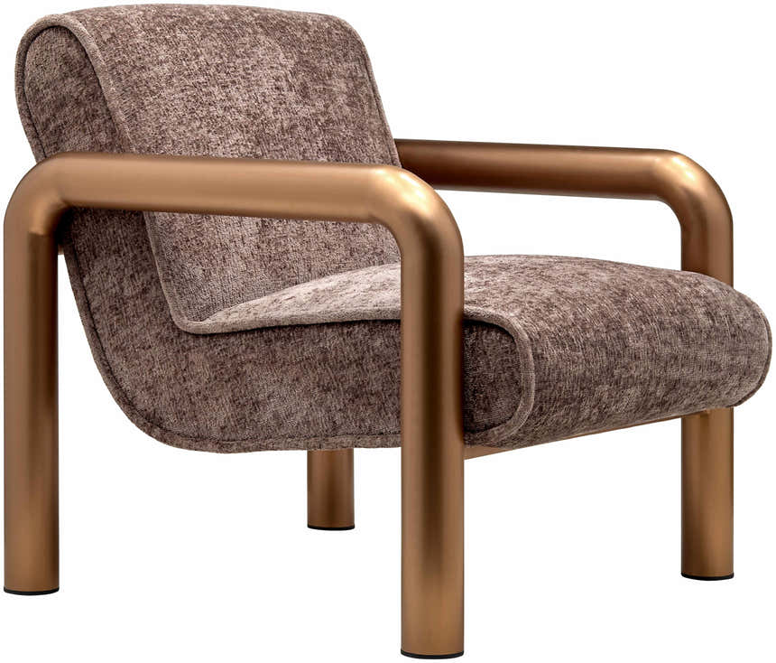 Brezolles Metallic - Brass Accent Chair