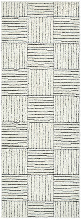 Modern Scandi High Pile Ivory/Black Architect I Area Rug