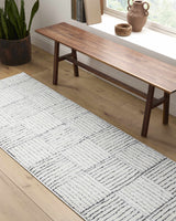 Modern Scandi High Pile Ivory/Black Architect I Area Rug
