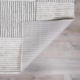 Modern Scandi High Pile Ivory/Black Architect I Area Rug