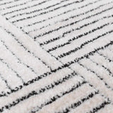 Modern Scandi High Pile Ivory/Black Architect I Area Rug