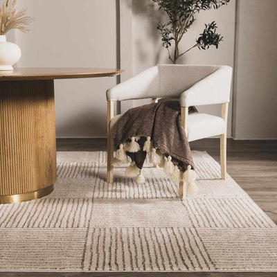 Galey Alix x Livabliss - Basira Ivory & Brown Area Rug