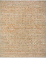 Close-up of the Riley Brown Area Rug featuring a traditional, tan, brown, and orange floral pattern. Design-Rectangle-710910