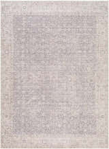 Close-up of the Spokane Machine Woven PNWSP-2305 Area Rug. Features farmhouse style, charcoal, dark brown, and off-white colors. Design-Rectangle-537