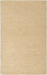 Close-up of the hand-tufted Balder Beige Area Rug, a wool shag rug with desert tan and tan colors. Design-Rectangle-576