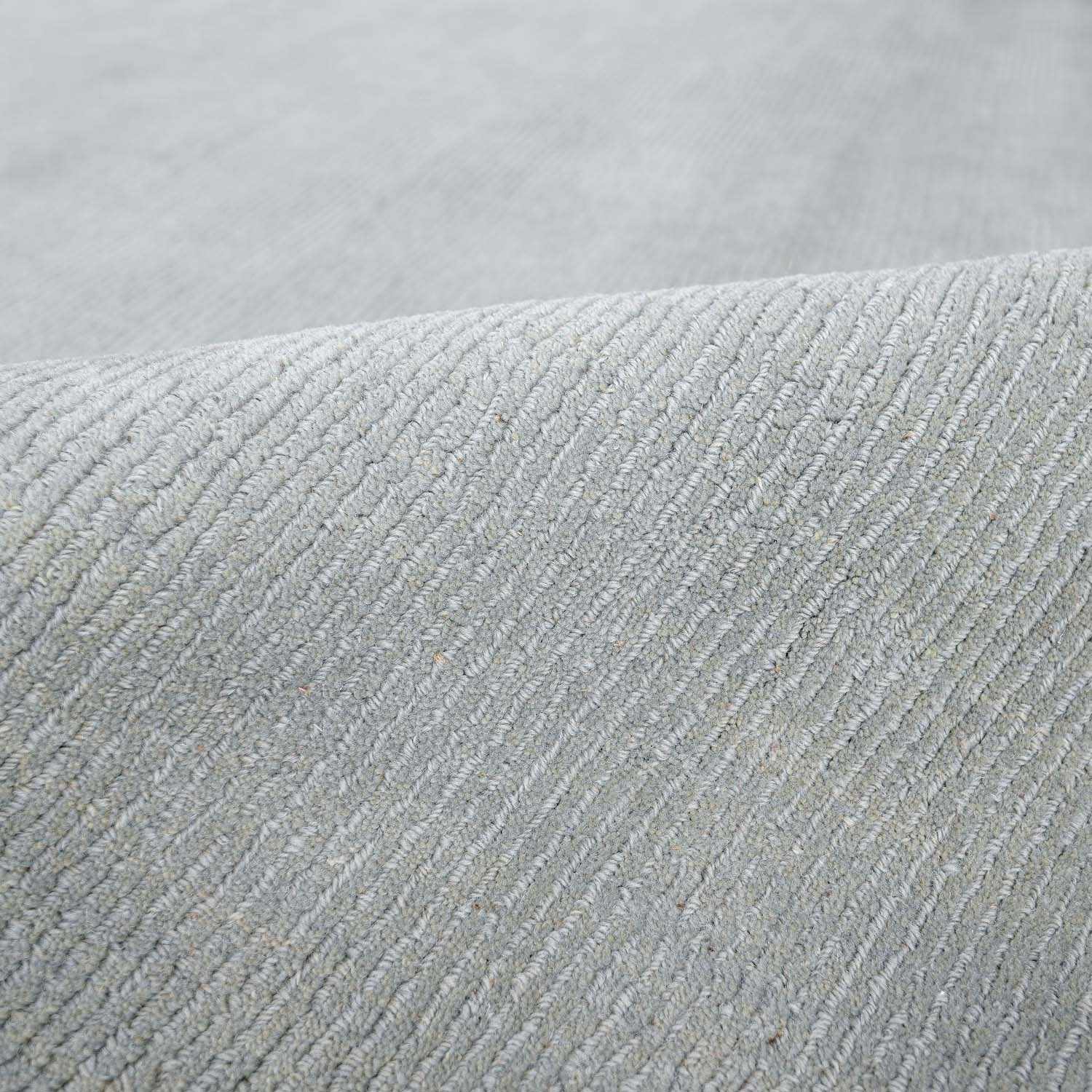 Made to Order Custom Size Brockton Solid Wool Area Light Gray Rug