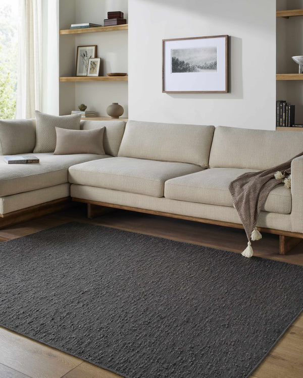 Breena Charcoal Washable Area Rug