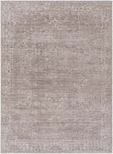 Close-up of the Collins Avenue Machine Woven Galey Alix x LIVABLISS GACA-2305 Area Rug. Dark brown and ivory traditional pattern. Design-Rectangle-527