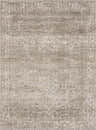 Close-up of Galey Alix Collins Avenue VI Vintage Medallion Rug. Dark brown and ivory traditional rug with a distressed medallion pattern. Design-Rectangle