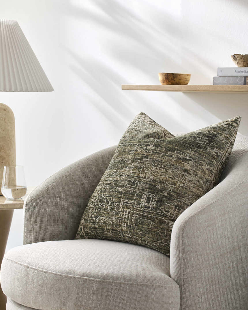 Brylee Olive Throw Pillow - Clearance