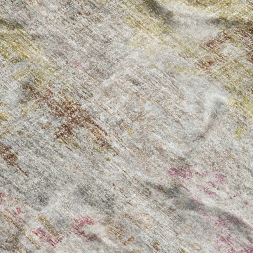 Close-up of the Dalyn Luxury Boca BO10 Blush Washable Area Rug with beige, blush pink, coral, and salmon tones.
