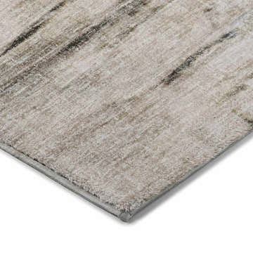 Close-up of the Dalyn Luxury Boca BO2 Gray Washable Area Rug. Features beige, chestnut, fudge, and taupe colors.